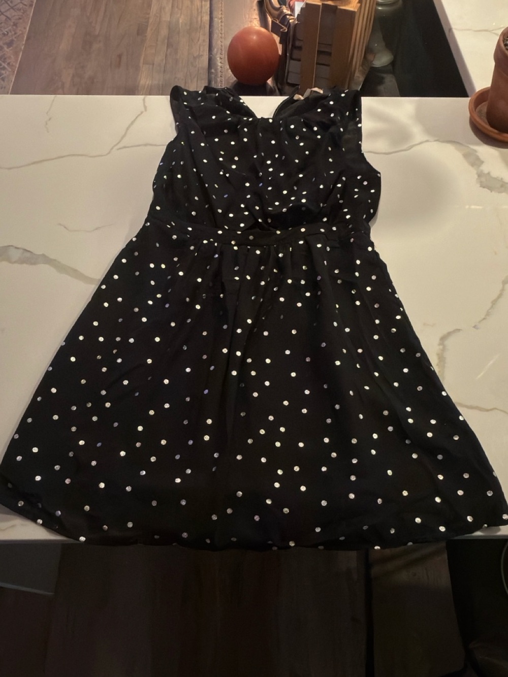 Forever 21 Black Polka Dot Sleeveless Fit-and-Flare Dress